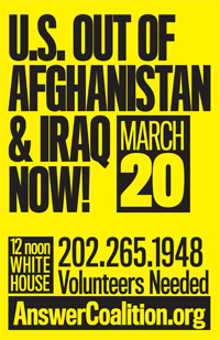 7th anniversary of iraq war - protest in washington dc