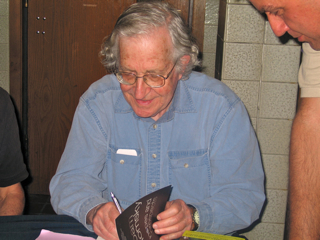 noam chomsky signing books in syracuse - may 2011