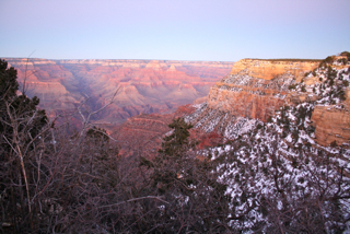 the grand canyon, close to sunset.