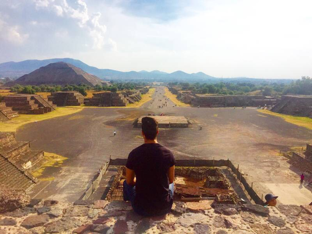 view from temple of the moon at teotihuacan